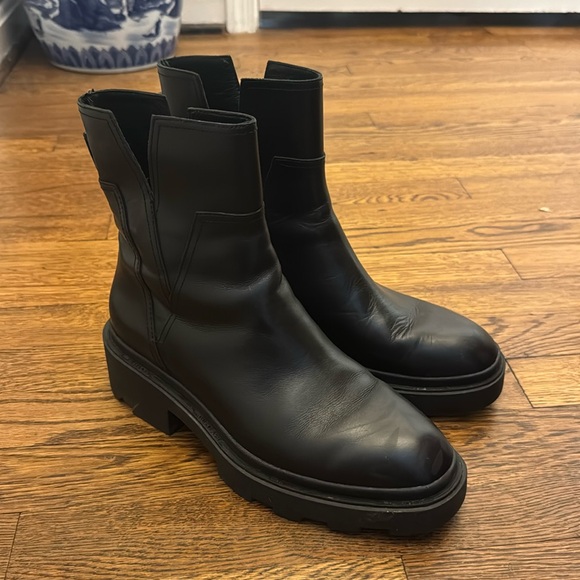ASH brand, Melrose Lug Sole black leather booty - Picture 3 of 9